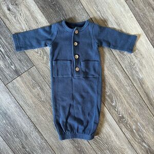 Mud Pie Blue Baby Gown
